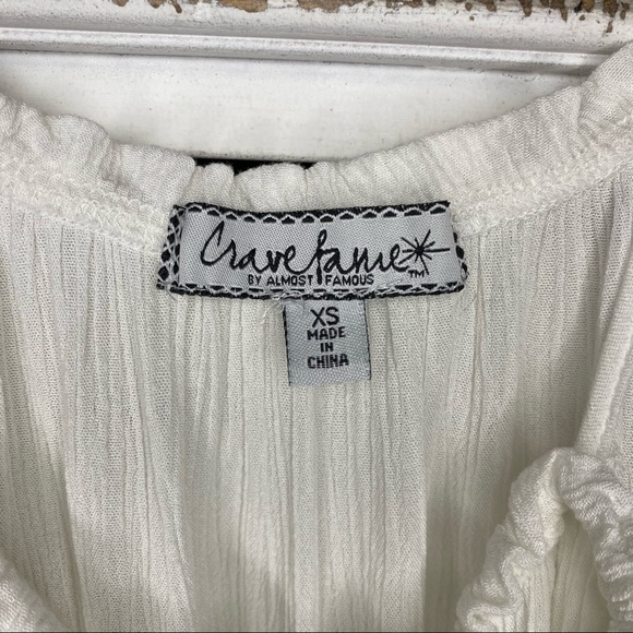 SOLD - Crave Fame Off The Shoulder White Long Sleeve - Picture 3 of 5